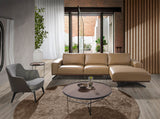Sofá Chaise Longue Tapizado en Piel Arena Angel Cerdá
