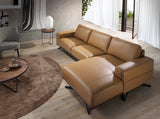 Sofá Chaise Longue Tapizado en Piel Arena Angel Cerdá