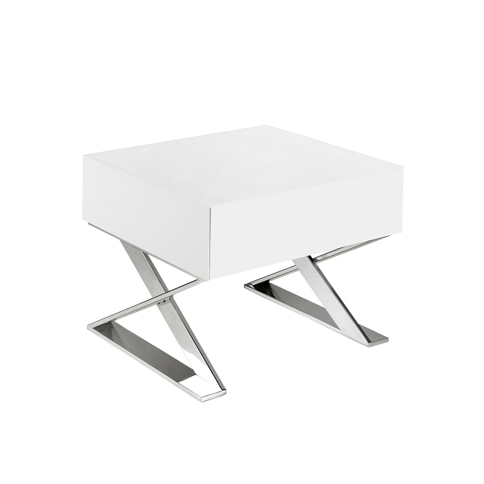 Mesa de noche con patas de lámina de acero Angel Cerdá