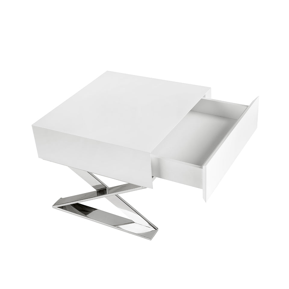 Mesa de noche con patas de lámina de acero Angel Cerdá