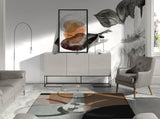 Lámpara de mesa de mármol blanco y acero gris Angel Cerdá