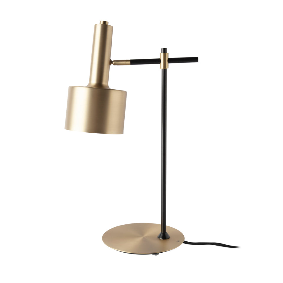 Lámpara de mesa de aluminio dorado y acero negro Angel Cerdá