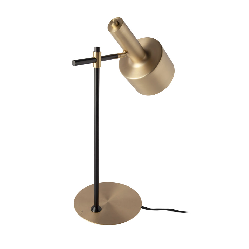 Lámpara de mesa de aluminio dorado y acero negro Angel Cerdá