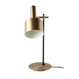 Lámpara de mesa de aluminio dorado y acero negro Angel Cerdá