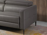 Sofá Chaise Longue de Cuero Gris Oscuro con Mecanismo de Relajación Angel Cerdá