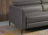 Sofá Chaise Longue de Cuero Gris Oscuro con Mecanismo de Relajación Angel Cerdá