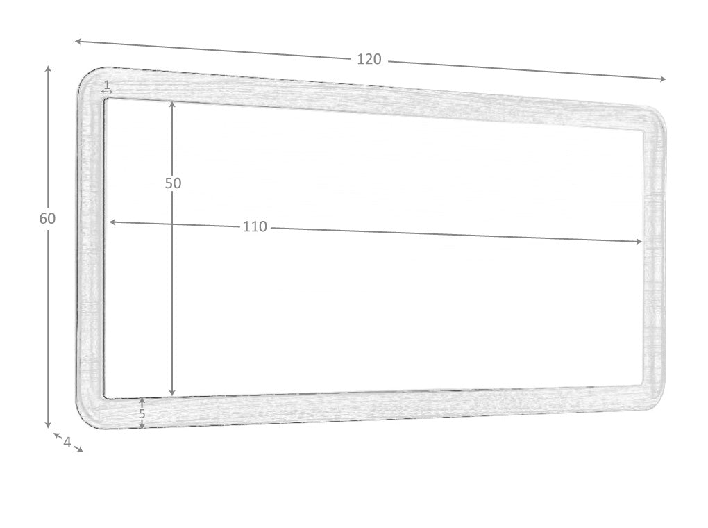 Espejo de pared rectangular de nogal