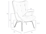 Sillón tapizado con material textil con acabado capitoné Angel Cerdá