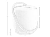 Taburete blanco tapizado con madera de nogal Angel Cerdá.