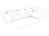 Sofá con chaise longue de cuero negro de vaca Angel Cerdá