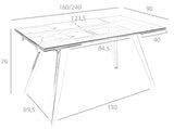 Mesa de comedor con tapa de vidrio y extensiones Angel Cerdá