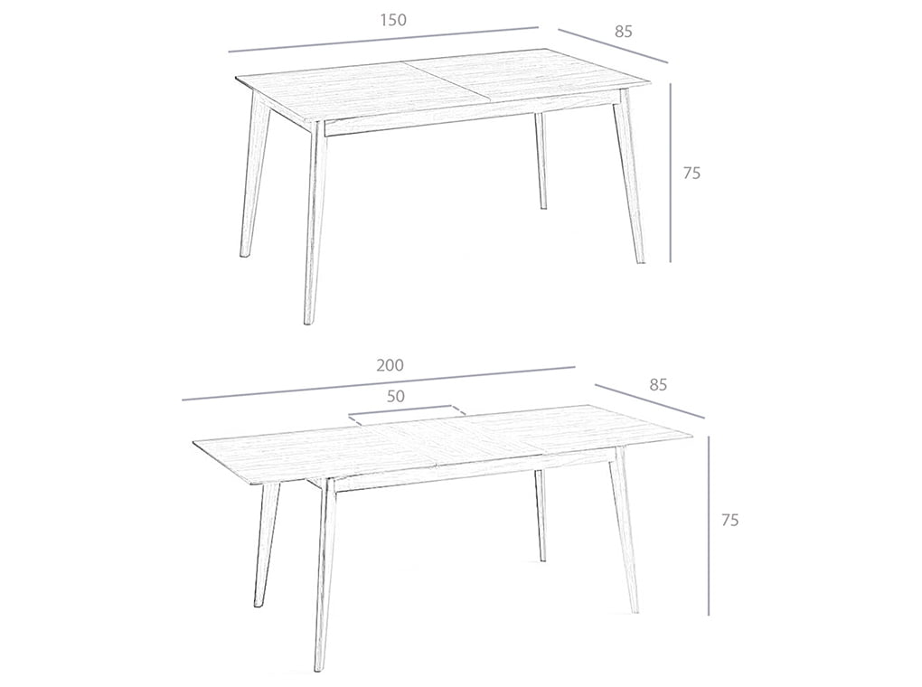 Mesa extensible de comedor de madera de nogal Angel Cerdá