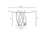 Mesa de comedor de roble con soporte metálico de Angel Cerdá.