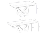 Mesa de comedor de vidrio con extensiones y patas de acero inoxidable Angel Cerdá