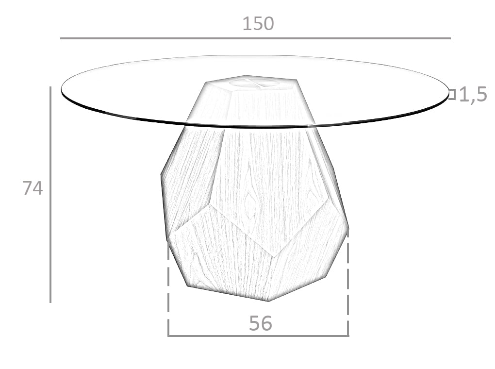 Mesa de comedor de roble con soporte metálico de Angel Cerdá.