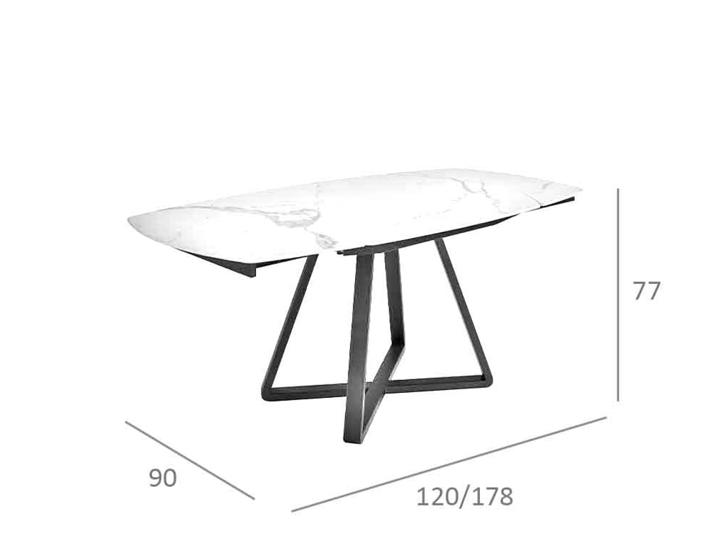 Mesa Oval de Comedor de Mármol Porcelanizado Angel Cerdá