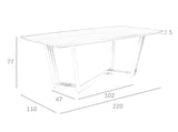 Mesa de comedor de roble con soporte metálico de Angel Cerdá.