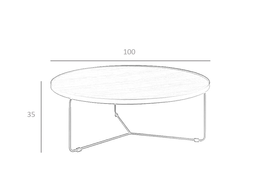 Mesa de café de nogal con soporte metálico Angel Cerdá