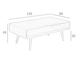 Mesa de café de nogal con soporte para revistas Angel Cerdá