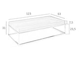 Mesa de café de madera blanca con soporte metálico Angel Cerdá