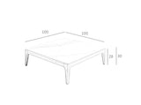 Mesa de café de imitación de mármol de vidrio con base de madera de nogal Angel Cerdá
