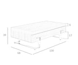Mesa de café de madera de nogal con estructura de acero inoxidable cromado Angel Cerdá