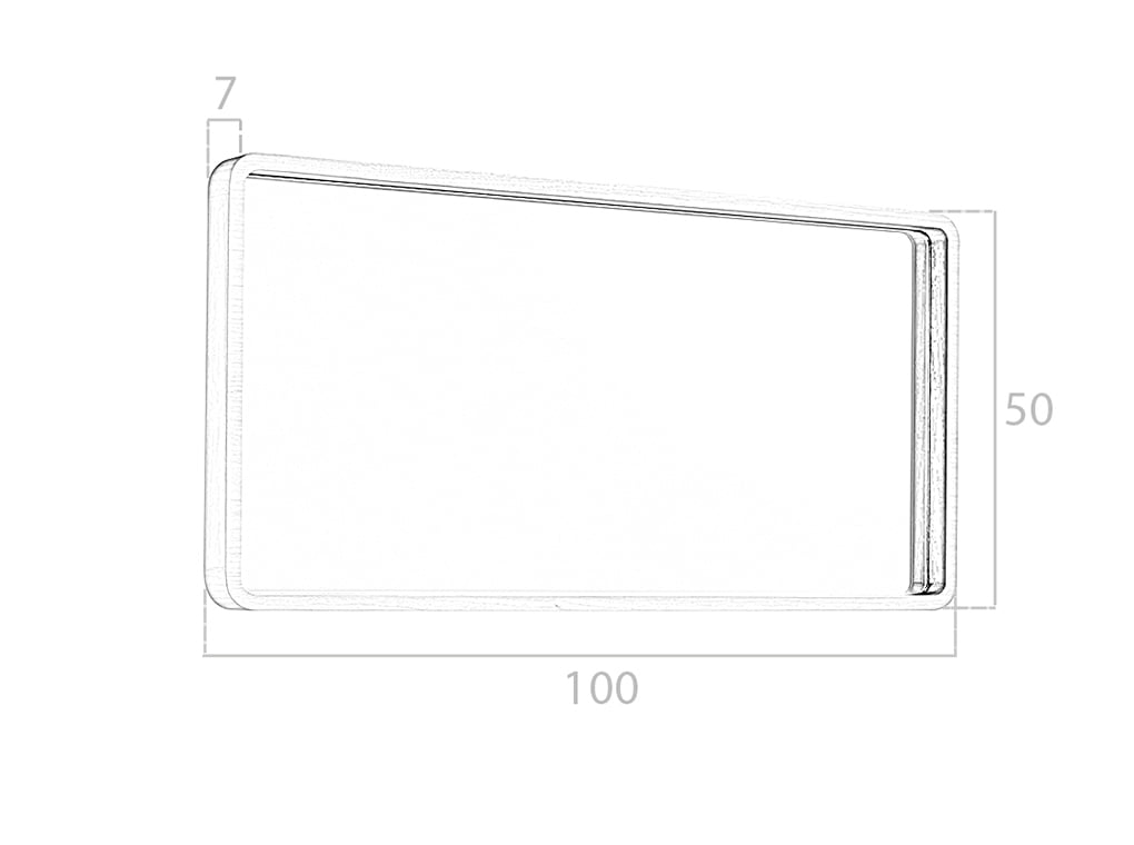 Espejo de pared rectangular con marco de nogal Angel Cerdá.