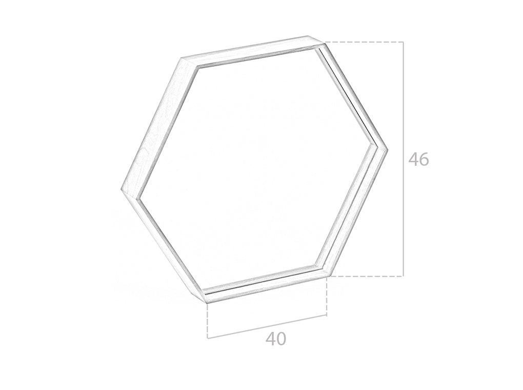 Espejo hexagonal de nogal de Angel Cerdá
