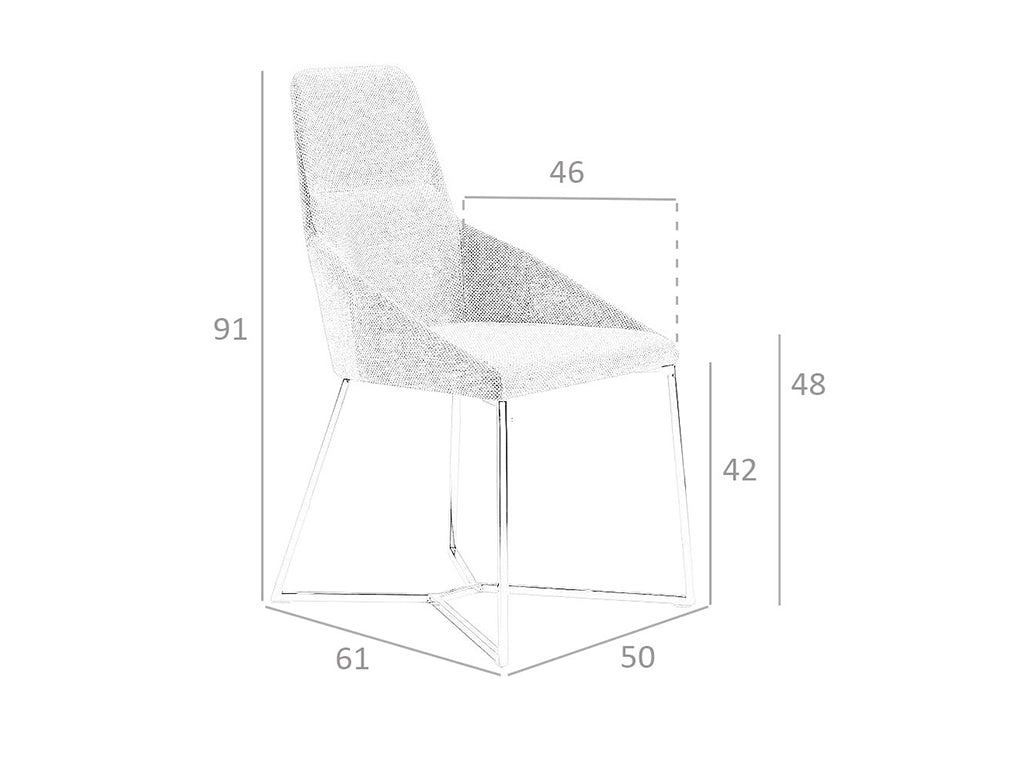 Silla de mesa tapizada en tela marrón de Angel Cerdá