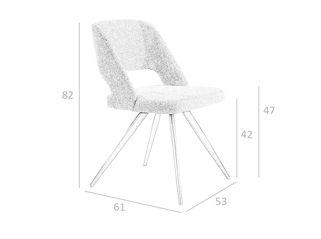 Silla de comedor tapizada en material gris Angel Cerdá