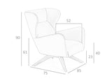 Sillón giratorio tapizado en piel ecológica marrón de Angel Cerdá