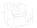 Sillón Chester de piel marrón con estructura de madera de nogal de Angel Cerdá