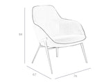 Sillón tapizado en tela gris y estructura de acero negro Angel Cerdá