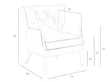 Sillón Chester de piel gris oscuro con estructura de madera de nogal de Angel Cerdá
