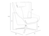 Sillón giratorio de piel con cojín desmontable Angel Cerdá