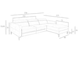 Sofá Chaise Longue de Cuero Gris Oscuro con Mecanismo de Relajación Angel Cerdá