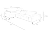 Sofá con chaise longue de piel de vaca en tono taupe de Angel Cerdá