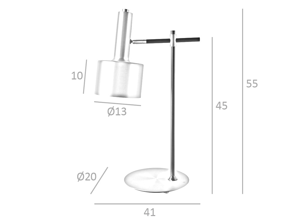 Lámpara de mesa de aluminio dorado y acero negro Angel Cerdá