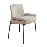 Silla gris y marrón con patas acero oscuro  | Luxet.es