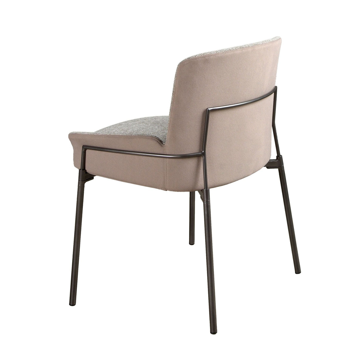 Silla gris y marrón con patas acero oscuro  | Luxet.es