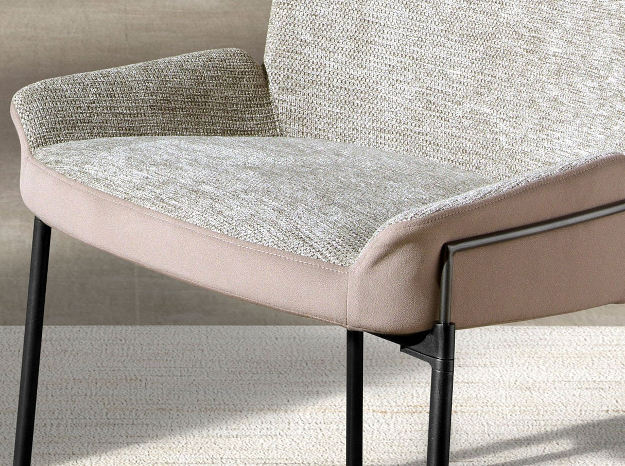 Silla gris y marrón con patas acero oscuro  | Luxet.es
