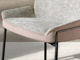 Silla gris y marrón con patas acero oscuro  | Luxet.es