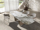 Silla gris y marrón con patas acero oscuro  | Luxet.es