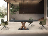Silla giratoria verde con patas negras | Luxet.es